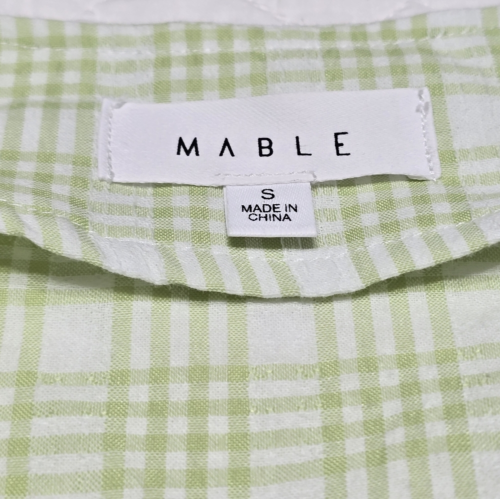 Mable Short Puff Sleeve Printed Tie-Front Top Women's Size S - Picture 6 of 7